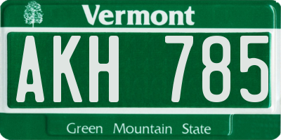 VT license plate AKH785