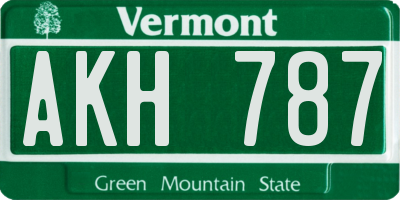 VT license plate AKH787