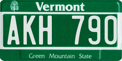 VT license plate AKH790