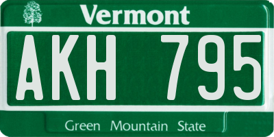 VT license plate AKH795