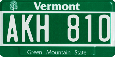 VT license plate AKH810