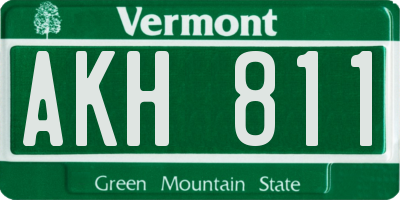 VT license plate AKH811