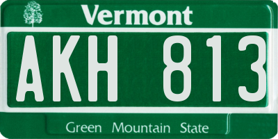 VT license plate AKH813