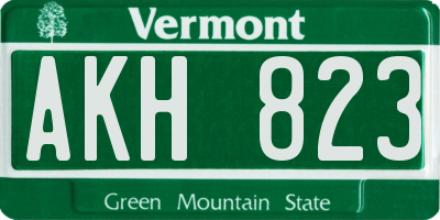 VT license plate AKH823