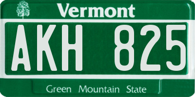 VT license plate AKH825