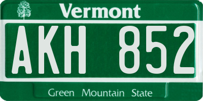 VT license plate AKH852