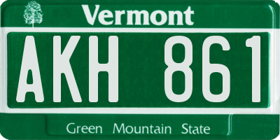 VT license plate AKH861