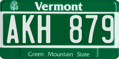 VT license plate AKH879