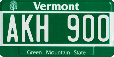 VT license plate AKH900