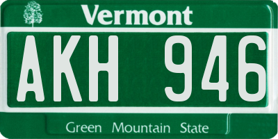 VT license plate AKH946