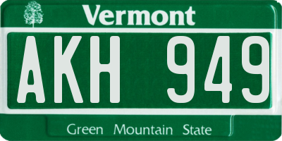 VT license plate AKH949