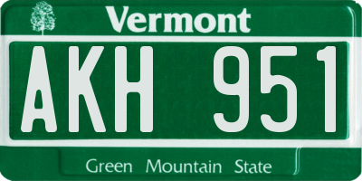 VT license plate AKH951