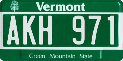 VT license plate AKH971