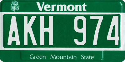 VT license plate AKH974