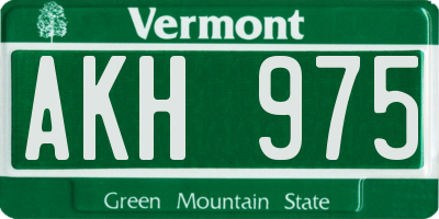 VT license plate AKH975