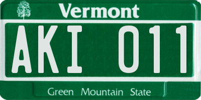 VT license plate AKI011