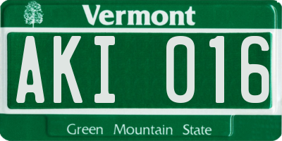 VT license plate AKI016
