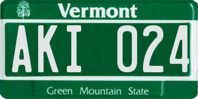 VT license plate AKI024