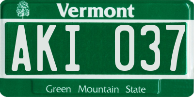 VT license plate AKI037