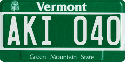 VT license plate AKI040