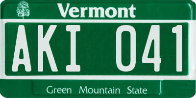 VT license plate AKI041