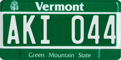 VT license plate AKI044