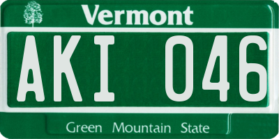 VT license plate AKI046
