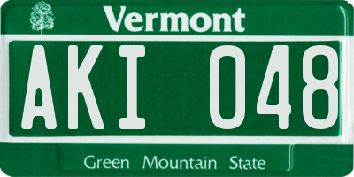 VT license plate AKI048