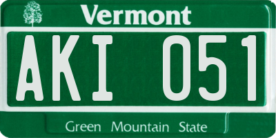 VT license plate AKI051