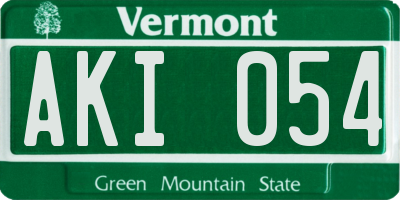 VT license plate AKI054