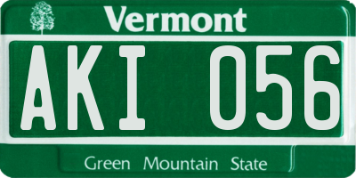 VT license plate AKI056