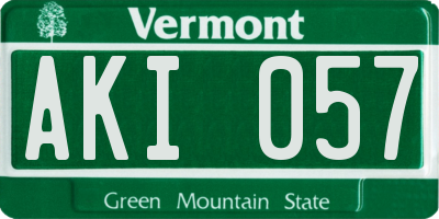 VT license plate AKI057