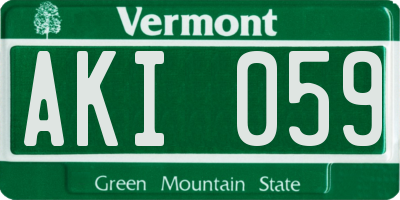VT license plate AKI059