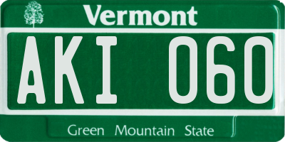 VT license plate AKI060