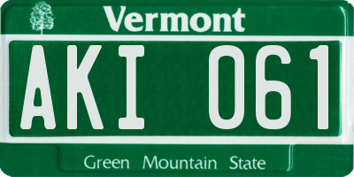 VT license plate AKI061