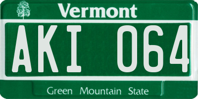 VT license plate AKI064