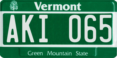 VT license plate AKI065