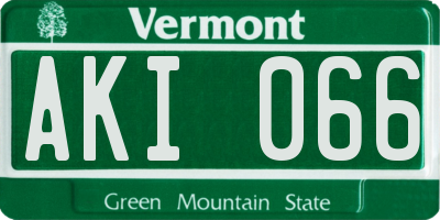 VT license plate AKI066