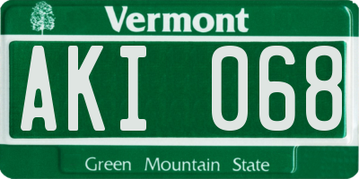 VT license plate AKI068