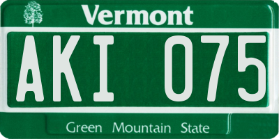VT license plate AKI075