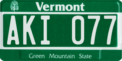 VT license plate AKI077