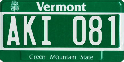 VT license plate AKI081