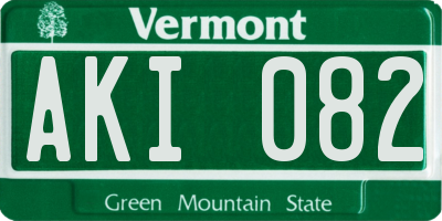 VT license plate AKI082