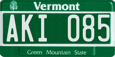 VT license plate AKI085