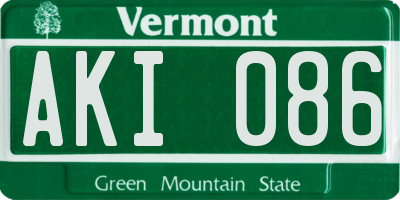 VT license plate AKI086