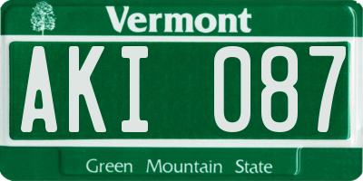 VT license plate AKI087