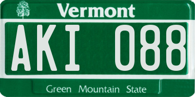 VT license plate AKI088