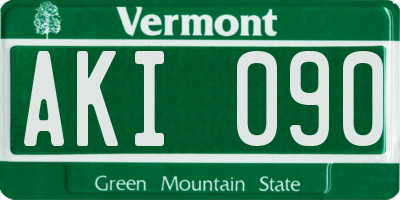 VT license plate AKI090