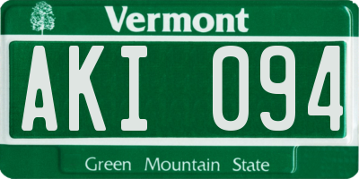 VT license plate AKI094
