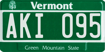 VT license plate AKI095